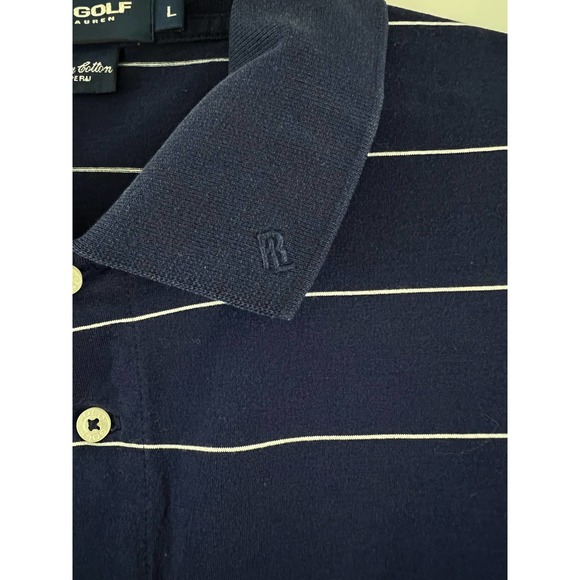 Polo Golf Ralph Lauren Men's Large Blue Pima Cotton Short Sleeve Golf Polo Shirt - Picture 4 of 4